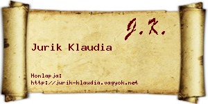 Jurik Klaudia névjegykártya